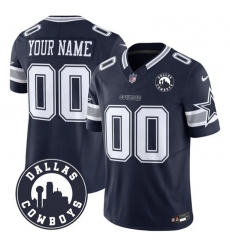 Men's Dallas Cowboys Active Player Custom Navy 2025 F.U.S.E Dallas City Patch Vapor Untouchable Limited Football Stitched Game Jersey