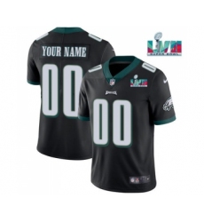 Men's Philadelphia Eagles ACTIVE PLAYER Custom Black Super Bowl LVII Patch Vapor Untouchable Limited Stitched Jersey