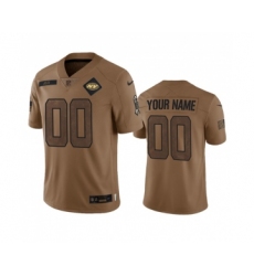 Men's Nike New York Jets Active Player Custom 2023 Brown Salute To Setvice Limited Football Stitched Jersey