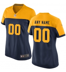 Women's Green Bay Packers Nike Navy Custom Throwback Jersey