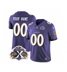 Men's Nike Baltimore Ravens Active Player Custom Purple 2023 F.U.S.E Throwback Vapor Limited Stitched Jersey