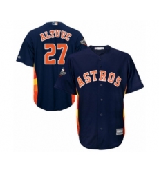 Youth Houston Astros #27 Jose Altuve Authentic Navy Blue Alternate Cool Base 2019 World Series Bound Baseball Jersey