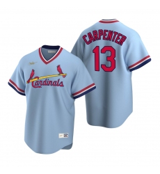 Men's Nike St. Louis Cardinals #13 Matt Carpenter Light Blue Cooperstown Collection Road Stitched Baseball Jersey