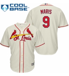 Men's Majestic St. Louis Cardinals #9 Roger Maris Replica Cream Alternate Cool Base MLB Jersey