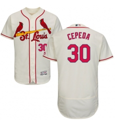 Men's Majestic St. Louis Cardinals #30 Orlando Cepeda Cream Alternate Flex Base Authentic Collection MLB Jersey