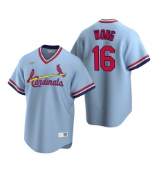 Men's Nike St. Louis Cardinals #16 Kolten Wong Light Blue Cooperstown Collection Road Stitched Baseball Jersey