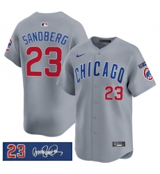 Men's Chicago Cubs #23 Ryne Sandberg Gray 'Ryne Sandberg Tribute' Vapor Limited V3 Stitched Baseball Jersey