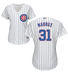 Women's Majestic Chicago Cubs #31 Greg Maddux Authentic White Home Cool Base MLB Jersey