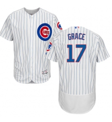 Men's Majestic Chicago Cubs #17 Mark Grace White Home Flex Base Authentic Collection MLB Jersey