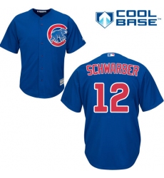 Youth Majestic Chicago Cubs #12 Kyle Schwarber Authentic Royal Blue Alternate Cool Base MLB Jersey