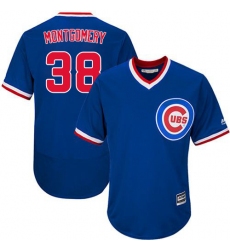 Men's Majestic Chicago Cubs #38 Mike Montgomery Replica Royal Blue Cooperstown Cool Base MLB Jersey