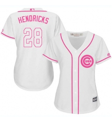 Women's Majestic Chicago Cubs #28 Kyle Hendricks Authentic White Fashion MLB Jersey