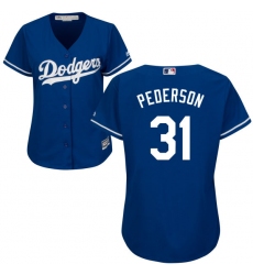 Women's Majestic Los Angeles Dodgers #31 Joc Pederson Authentic Royal Blue Alternate Cool Base MLB Jersey