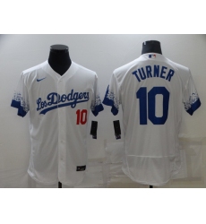 Men's Nike Los Angeles Dodgers #10 Justin Turner White Elite City Player Jersey