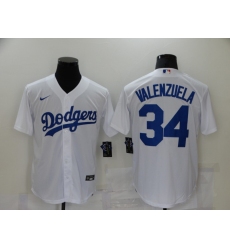 Men's Nike Los Angeles Dodgers #34 Fernando Valenzuela White Jersey