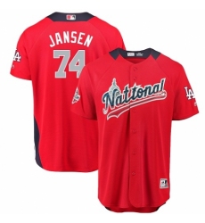Men's Majestic Los Angeles Dodgers #74 Kenley Jansen Game Red National League 2018 MLB All-Star MLB Jersey