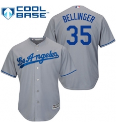 Youth Majestic Los Angeles Dodgers #35 Cody Bellinger Authentic Grey Road Cool Base MLB Jersey