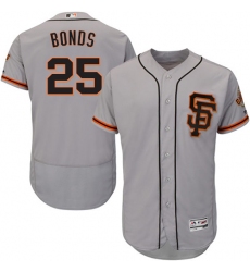 Men's Majestic San Francisco Giants #25 Barry Bonds Grey Alternate Flex Base Authentic Collection MLB Jersey
