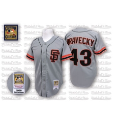 Men's Mitchell and Ness San Francisco Giants #43 Dave Dravecky Replica Grey Throwback MLB Jersey