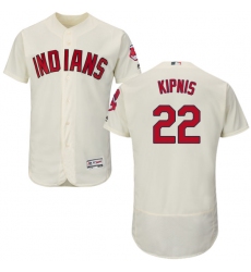 Men's Majestic Cleveland Indians #22 Jason Kipnis Cream Alternate Flex Base Authentic Collection MLB Jersey