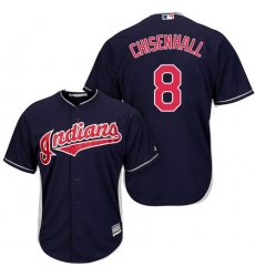 Youth Majestic Cleveland Indians #8 Lonnie Chisenhall Authentic Navy Blue Alternate 1 Cool Base MLB Jersey
