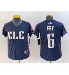 Youth Cleveland Guardians #6 David Fry Navy 2024 City Connect Limited Stitched Jersey