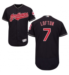Men's Majestic Cleveland Indians #7 Kenny Lofton Navy Blue Alternate Flex Base Authentic Collection MLB Jersey
