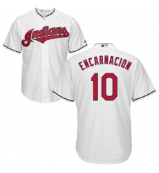 Youth Majestic Cleveland Indians #10 Edwin Encarnacion Authentic White Home Cool Base MLB Jersey