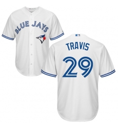Youth Majestic Toronto Blue Jays #29 Devon Travis Replica White Home MLB Jersey