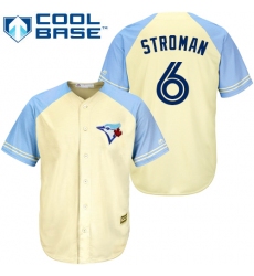 Men's Majestic Toronto Blue Jays #6 Marcus Stroman Authentic Cream Exclusive Vintage Cool Base MLB Jersey