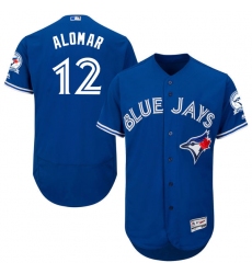 Men's Majestic Toronto Blue Jays #12 Roberto Alomar Blue Alternate Flex Base Authentic Collection MLB Jersey