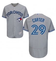 Men's Majestic Toronto Blue Jays #29 Joe Carter Grey Road Flex Base Authentic Collection MLB Jersey