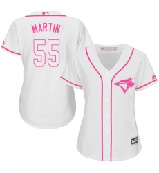 Women's Majestic Toronto Blue Jays #55 Russell Martin Authentic White Fashion Cool Base MLB Jersey