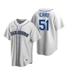 Men's Nike Seattle Mariners #51 Ichiro Suzuki White Cooperstown Collection Home Stitched Baseball Jersey