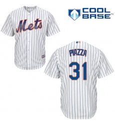 Men's Majestic New York Mets #31 Mike Piazza Replica White Home Cool Base MLB Jersey