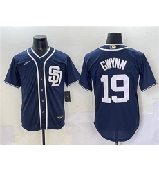 Men's San Diego Padres #19 Tony Gwynn Navy Cool Base Stitched Baseball Jersey