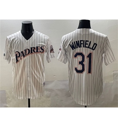 Men's San Diego Padres #31 Dave Winfield White Throwback With Cool Base Stitched Baseball Jersey