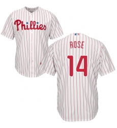 Youth Majestic Philadelphia Phillies #14 Pete Rose Replica White/Red Strip Home Cool Base MLB Jersey