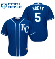 Youth Majestic Kansas City Royals #5 George Brett Replica Blue Alternate 2 Cool Base MLB Jersey