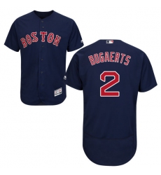 Men's Majestic Boston Red Sox #2 Xander Bogaerts Navy Blue Alternate Flex Base Authentic Collection MLB Jersey