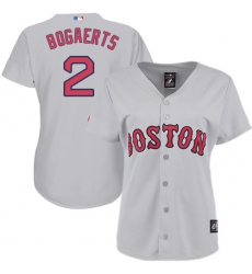 Women's Majestic Boston Red Sox #2 Xander Bogaerts Authentic Grey Road MLB Jersey