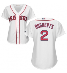 Women's Majestic Boston Red Sox #2 Xander Bogaerts Replica White Home MLB Jersey
