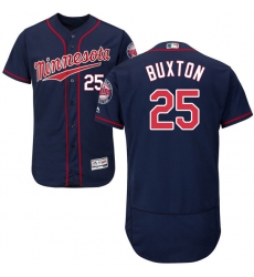 Men's Majestic Minnesota Twins #25 Byron Buxton Authentic Navy Blue Alternate Flex Base Authentic Collection MLB Jersey