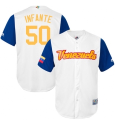 Men's Venezuela Baseball Majestic #50 Gregory Infante White 2017 World Baseball Classic Replica Team Jersey