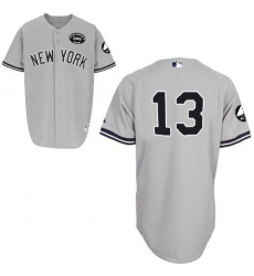 Men's Majestic New York Yankees #13 Alex Rodriguez Authentic Grey GMS 