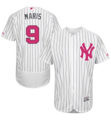 Men's Majestic New York Yankees #9 Roger Maris Authentic White 2016 Mother's Day Fashion Flex Base MLB Jersey