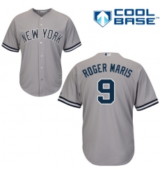 Men's Majestic New York Yankees #9 Roger Maris Replica Grey Road MLB Jersey