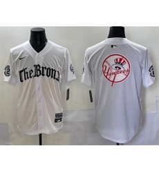 Mens New York Yankees Team Big Logo White 'Gothic Legacy Edition' Vapor Premier Limited Stitched Baseball Jersey