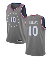 Men's Nike Philadelphia 76ers #10 Maurice Cheeks Swingman Gray NBA Jersey - City Edition