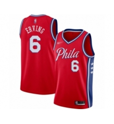 Men's Philadelphia 76ers #6 Julius Erving Authentic Red Finished Basketball Jersey - Statement Edition